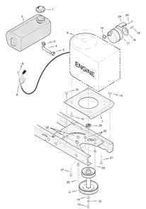 Engine Mount Diagram and Parts List for 312001X50C 2004 Briggs and Stratton Lawn Tractor